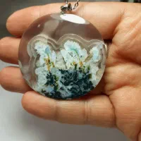 گردن اویز عقیق شجر برفی قواره دار