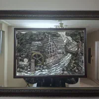 تابلو طرح کلبه و منظره