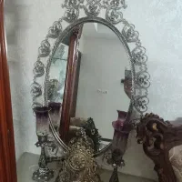 سلام اینه شمعدان برنز کاملا سالم مناسب جهیزی