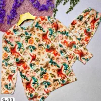 ست بلوز شلوار مخمل سه بعدی(بزرگ سال)