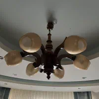 لوستر بسیار سبک شیش شعله همراه دو عدد لاینر