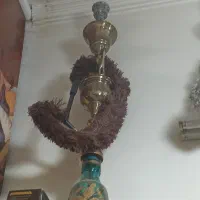 قلیون برنجی استیل وچوبی