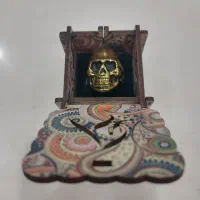 انگشتر مردانه سر اسکلت ابکاری طلا