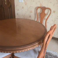میز نهار خوری ۴ نفره چوبی گرد