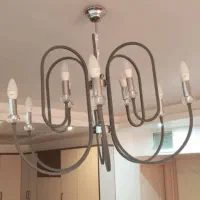 لوستر ۱۲شاخه رنگ‌طوسی در حد نو