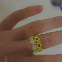 پابند دستبند و انگشتر در دو طرح بابونه زرد و سفید