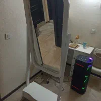 آینه دکوراتیو زیبای قدی سفید کشو دار