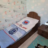 تخت نوجوان کشتی دزدان دریایی با تشک و پاتختی|تخت و سرویس خواب|تبریز, |دیوار