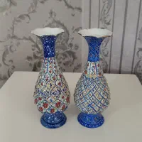 گلدان مسی میناکاری شده