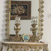 کنسول و آینه شمعدان برنز اصلی