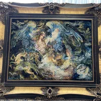 تابلو فرش دستباف طرح فرشته