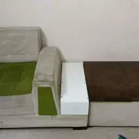 ست مبل دو رنگ سبز و سفید دست دوم