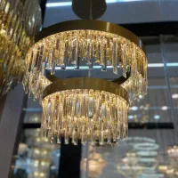 لوستر کریستال آرتین مدرن ۶۰×۴۰ دوطبقه|لوستر و چراغ آویز|تهران, نیروی هوایی (پیروزی)|دیوار