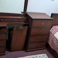 سرویس کامل تخت خواب ۲نفره ماهگونی رنگ تمام چوب|تخت و سرویس خواب|تهران, ارم|دیوار