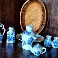 ظروف بسیار زیبای قلم آبی و گلسرخی و دیوار کوب|ظروف سرو و پذیرایی|تهران, نیروی هوایی (پیروزی)|دیوار