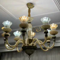 دو جفت لوستر ۸ شاخه ترکیب کریستال و برنج|لوستر و چراغ آویز|تهران, تهرانسر شرقی|دیوار