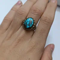 انگشتر فیروزه شجر رکاب نقره۹۲۵