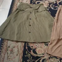 دامن کتان سبز و شلوار جنس خارجی