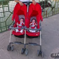 فروش وسایل بچه دوقلو شامل کالسکه دوقلو