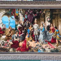 فرش دستبافت طرح عروسی سزار