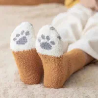 جوراب حوله ای طرح پنجه گربه - وارداتی