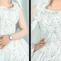 لباس عروس تمام گیپور مزون دوز