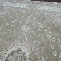 قالی ۱۲ متری در حد نو رنگ نخودی گل ابریشم|فرش|اهواز, سیاحی(سه راه خرمشهر)|دیوار