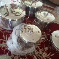 قابلمه استیل ۱۰ پارچه استیل ترکیه کرکماز نو|ظروف پخت‌وپز|بهنمیر, |دیوار