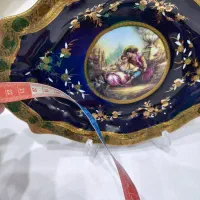 ست چینی سورمه‌ای لیلی مجنون|صنایع دستی و سایر لوازم تزئینی|ری, دیلمان|دیوار