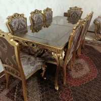 مبل سلطنتی 9نفره و ناهارخوری 8نفره|مبلمان خانگی و میز عسلی|بناب, |دیوار