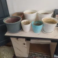هفت عدد گلدان پلاستیکی