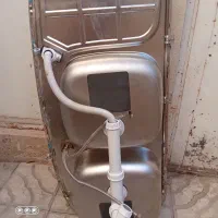 سینک دوقلو|آب‌چکان و نظم‌دهنده ظروف|بومهن, |دیوار