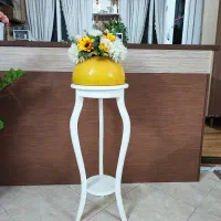 استند چوبی و گلدان