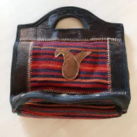 ساک کوچک دستی چرم دست دوز