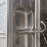 سینک دوقلوی استیل البرز|آب‌چکان و نظم‌دهنده ظروف|نظرآباد, شهرک سید جمال الدین|دیوار