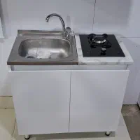 کابینت 90 سانت ست زیر سینک و گاز تک شعله نقلی