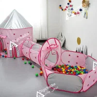 چادر بازی کودک تونلدار ۳ تیکه موشکی صورتی وارداتی|اسباب‌‌بازی|تهران, چیتگر شمالی|دیوار