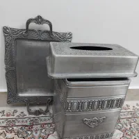 ست جا دستمالی و سطل آشغال و سینی|صنایع دستی و سایر لوازم تزئینی|تهران, مقدم|دیوار