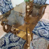 میز ناهارخوری چوب راش دارای منبت کاری