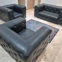 مبل چستر تمام چرم طبیعی واقعی|مبلمان خانگی و میز عسلی|تهران, پونک|دیوار