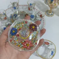 صنایع دستی.نقاشی روی ظروف تزئیینی.مینا کاری شیشه