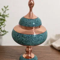 شکلات‌خوری مس و فیروزه‌کوب دست‌ساز نو