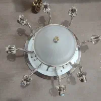 لوستر سقفی برنزی ۸ شاخه و سه عدد لامپ خور داخل