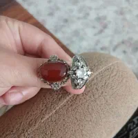 دوعدد انگشتر نقره زنانه