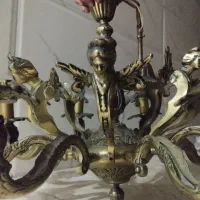 دو عدد لوستر برنجی|لوستر و چراغ آویز|بهارستان, |دیوار