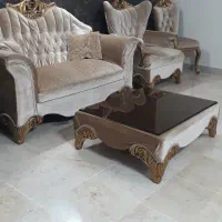 مبل ۷نفره میزناهارخوری میز تلویزیون طلایی