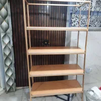 قفسه کتابخانه شلف فلزی طلایی