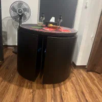 میزنهار خوری ۴ نفره جمع شو با شیشه رومیز