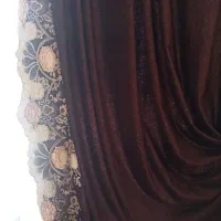 دو عدد پرده سه متری در حد نو با شال پرده مخمل|پرده، رانر، رومیزی|کرمانشاه, |دیوار