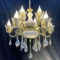 لوستر مجلل سرامیک شیری رنگ راه راه 10+2 ضمانتی